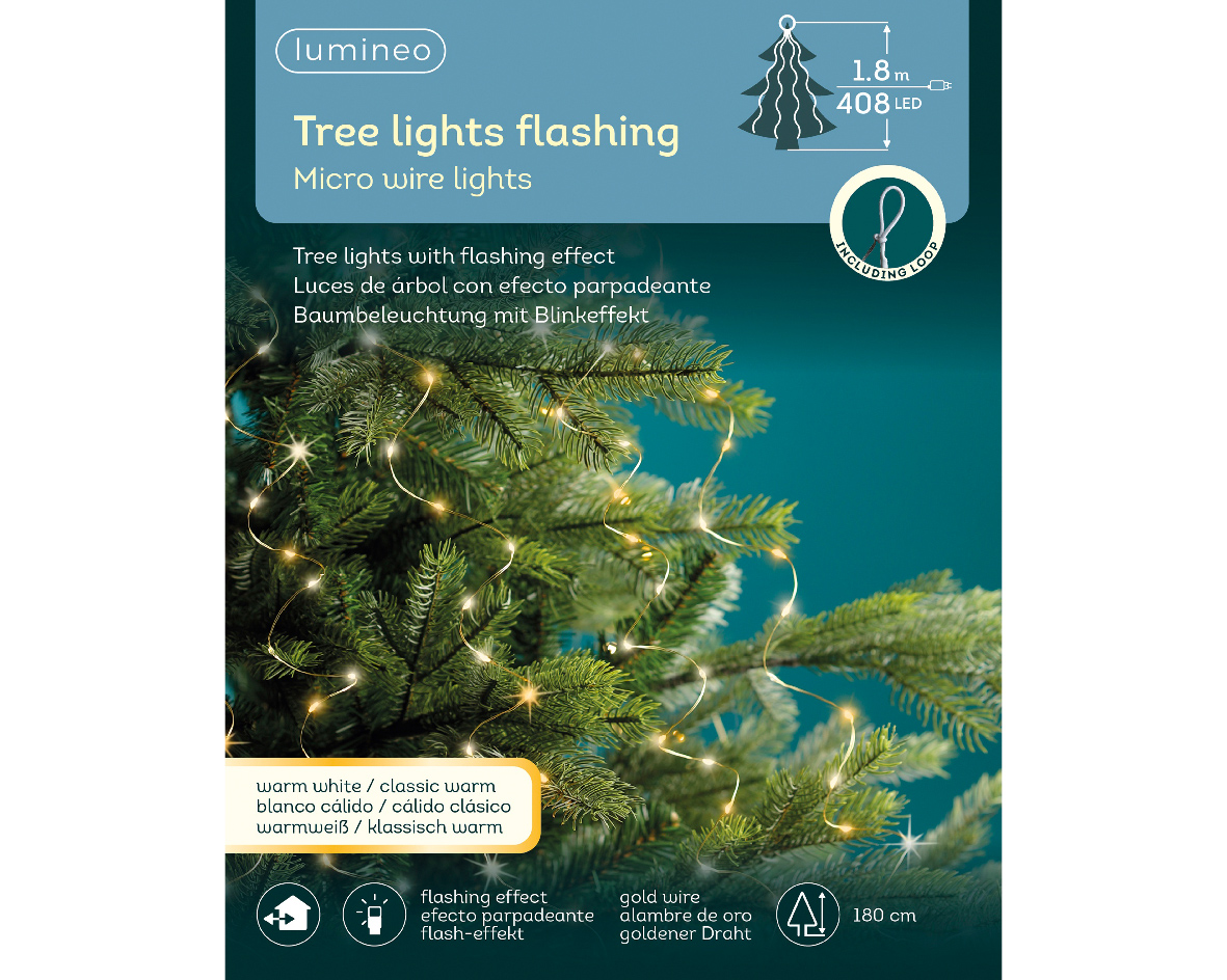 Instalatie decorativa - Micro LED - Tree Bunch Flashing Effect - Outdoor - Gold | Kaemingk - 3 | YEO