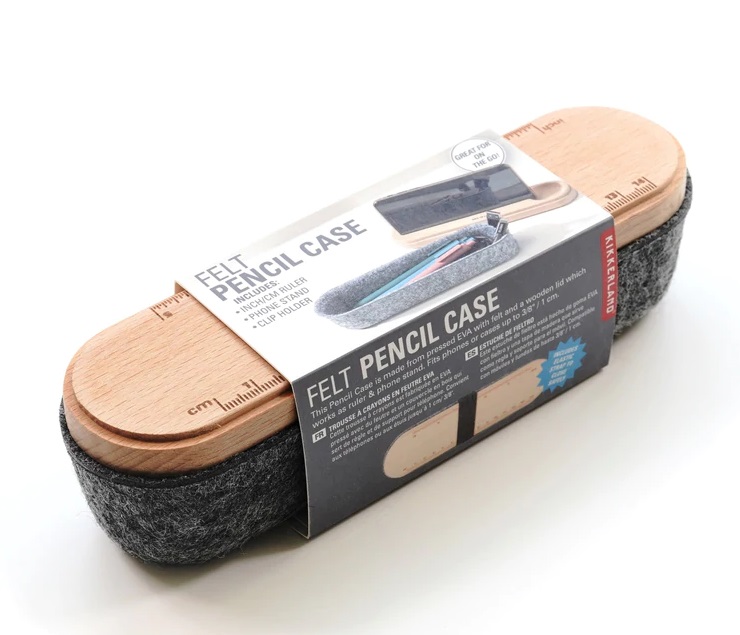 Penar cu suport pentru telefon - Felt Pencil Case | Kikkerland - 2 | YEO