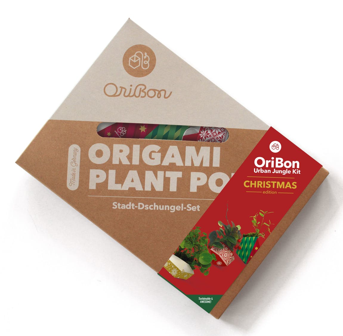 Kit de plantat cu ghivece Origami DIY - Editie de Craciun |