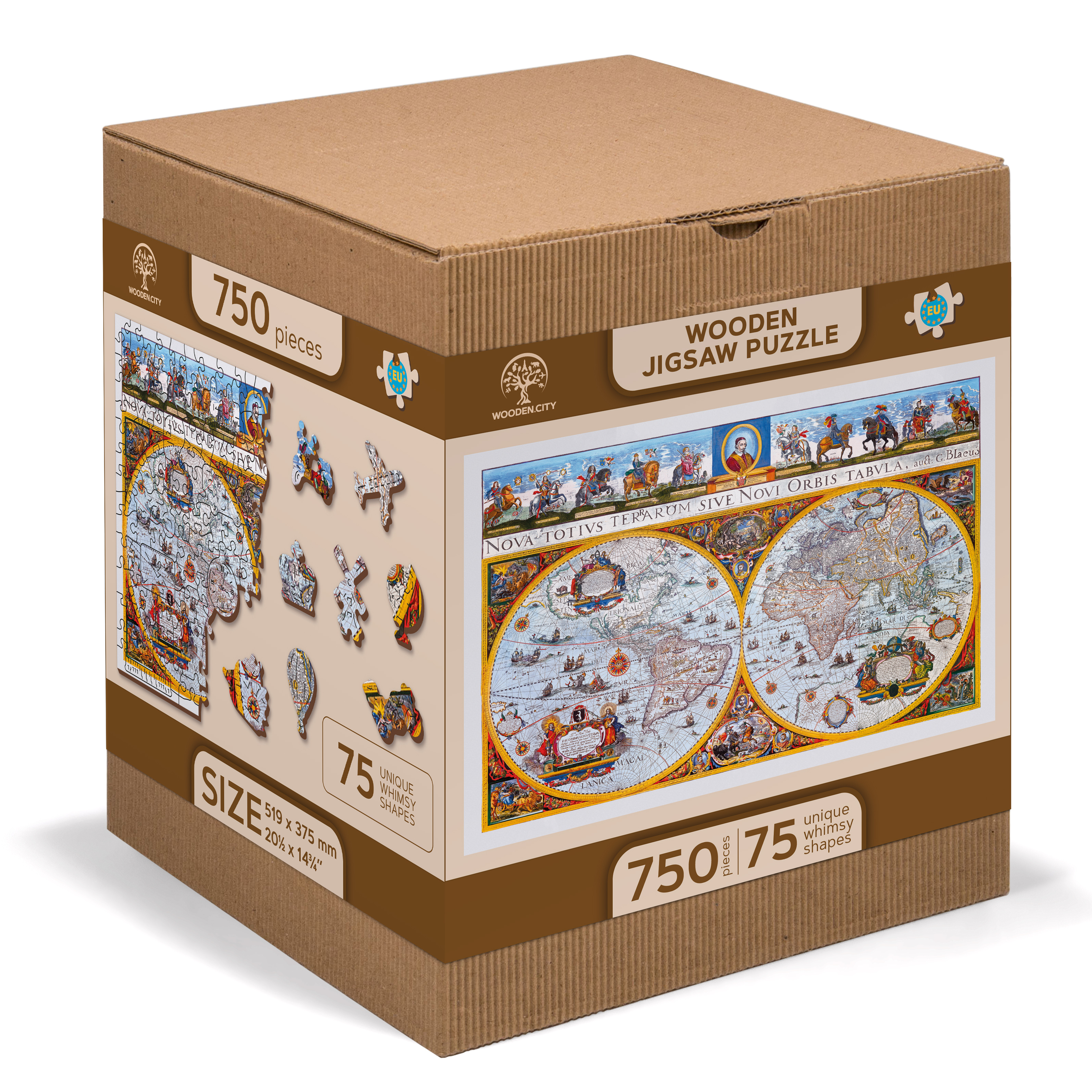 Puzzle din lemn - Nova Terrarum Antique Map XL, 750 piese | Wooden City - 2