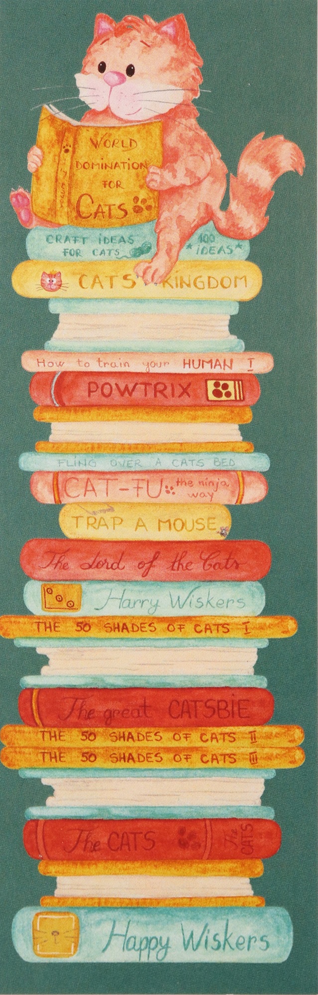 Semn de carte - Cat Reading Books | Buburuza cu ghetute