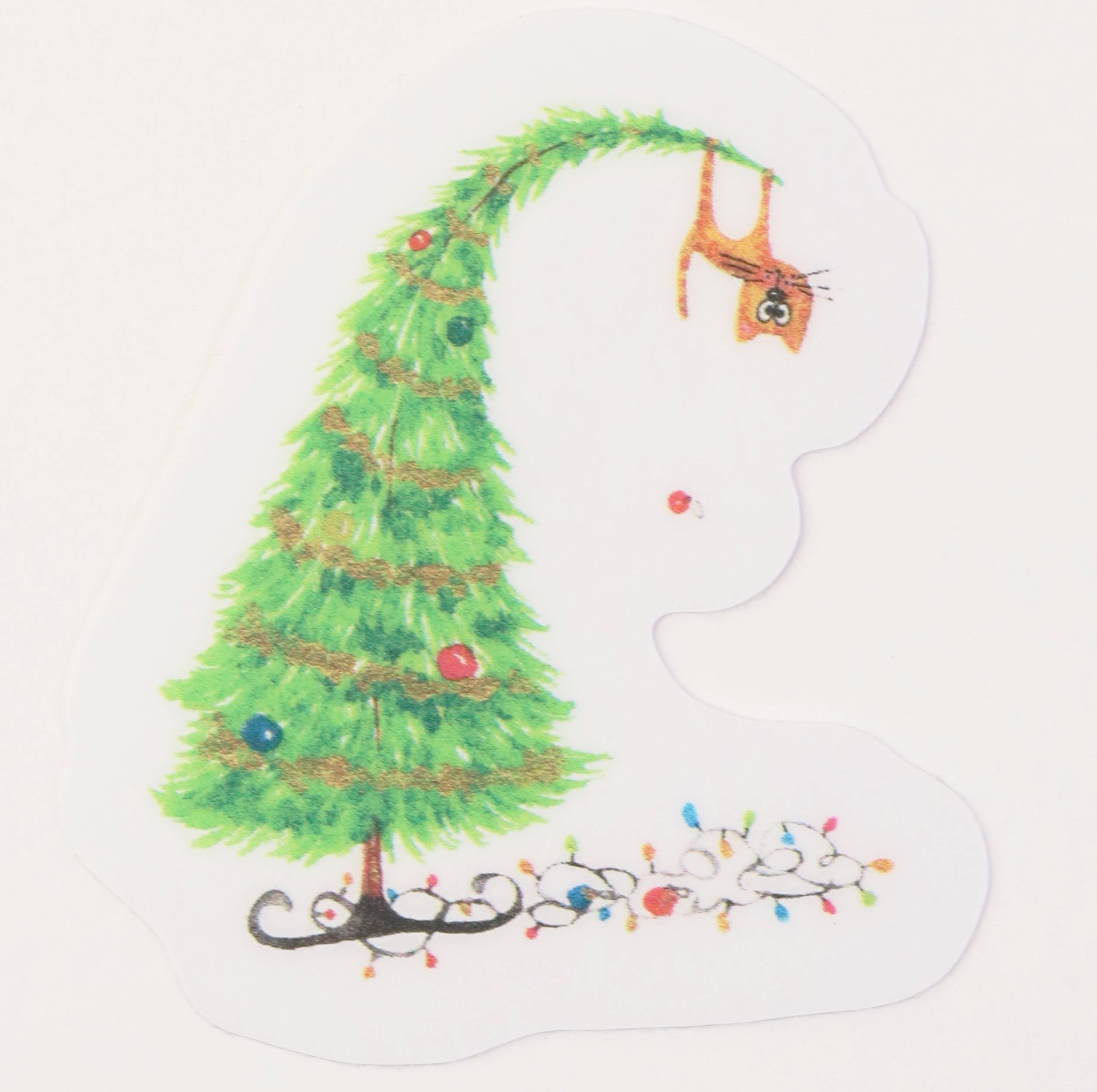  Sticker - Christmas Tree And Cat | Buburuza cu ghetute 