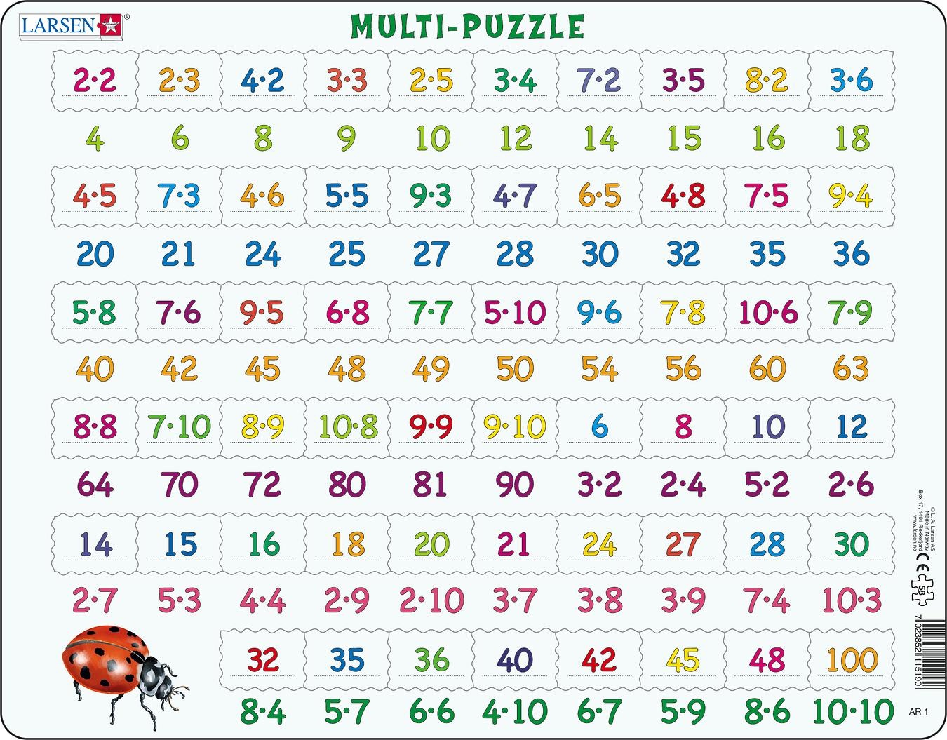 Puzzle 58 piese - Maxi - Mathematik - Multiplikation | Larsen