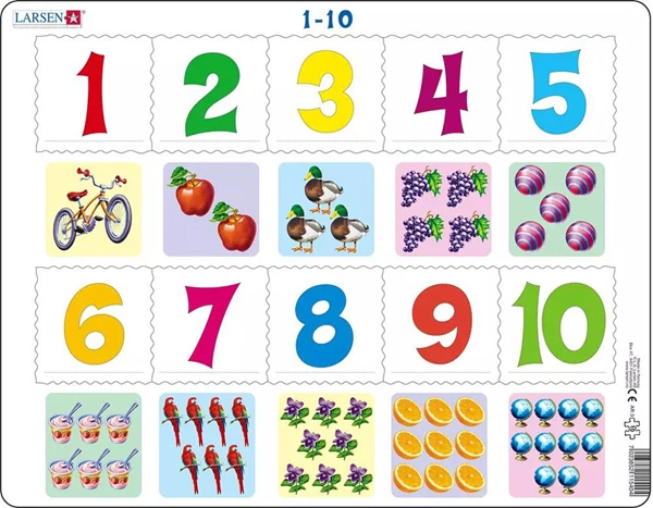Puzzle 20 piese - Maxi - Numbers from 1 to 10 | Larsen