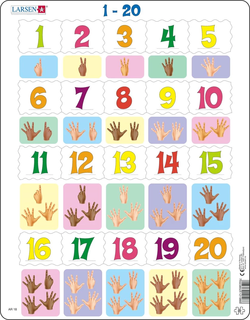 Puzzle 20 piese - Maxi - Numbers from 1 to 20 | Larsen