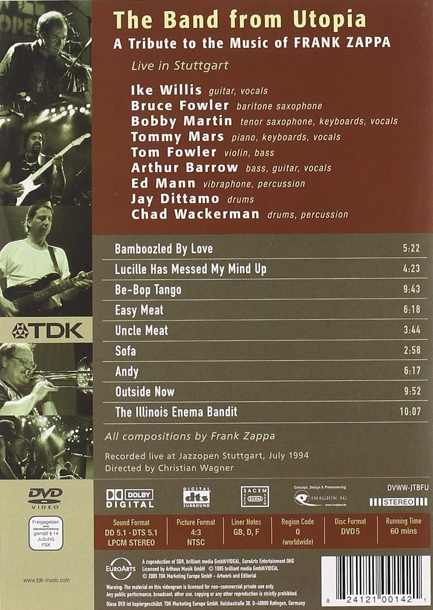 A Tribute To The Music Of Frank Zappa - DVD | The Band From Utopia - 1 | YEO