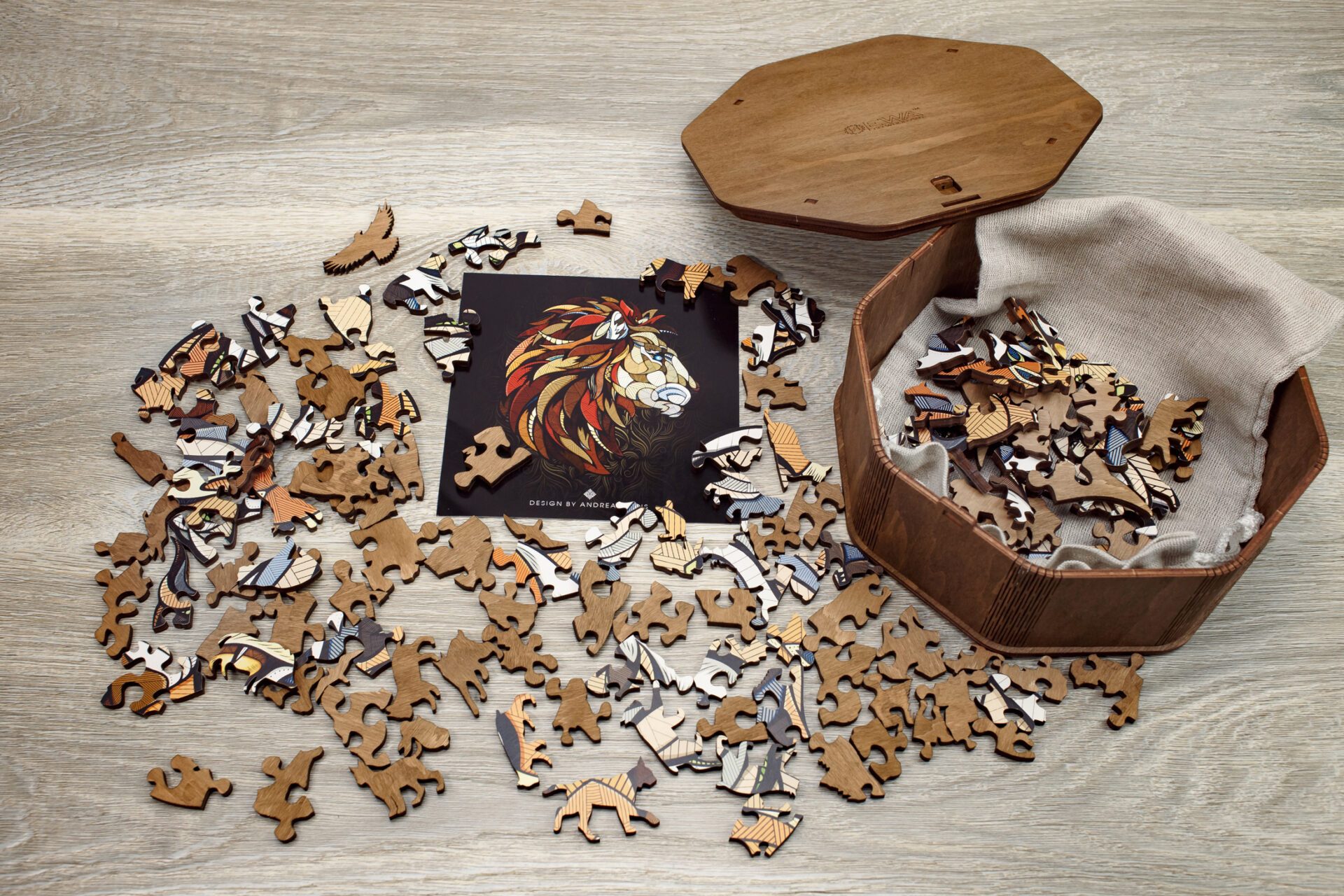 Puzzle din lemn - Lion, 100 piese | EWA - 3