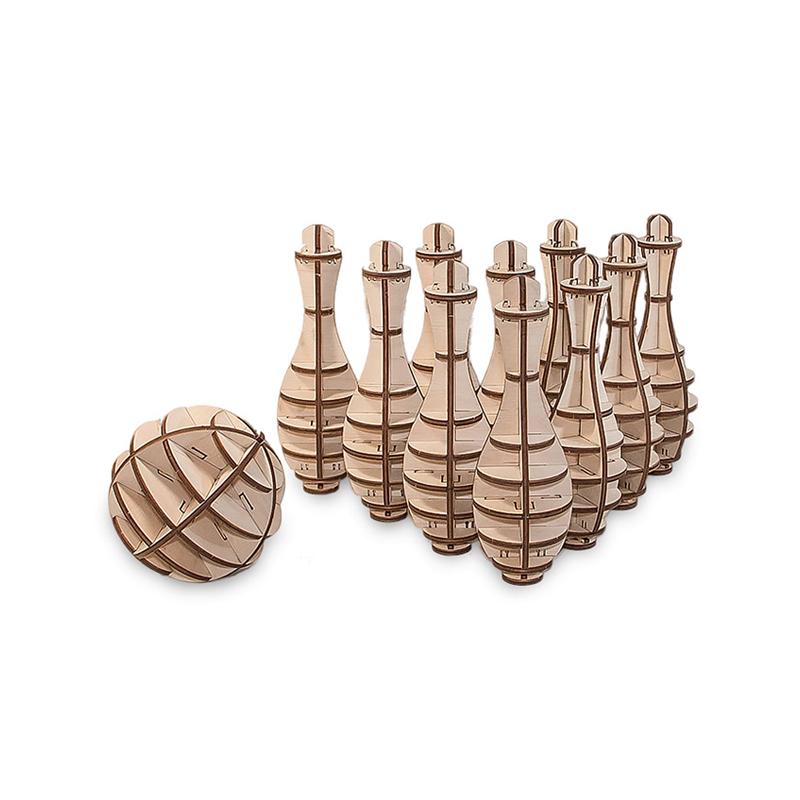 Puzzle 3D din lemn - Mini Bowling, 131 piese | EWA