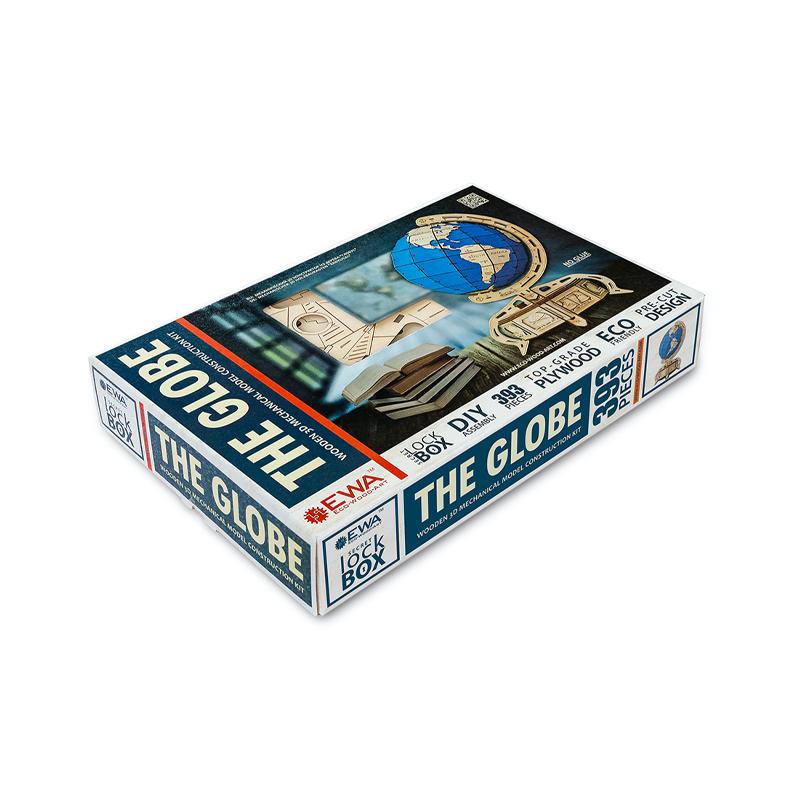 Puzzle 3D din lemn - The Globe - Blue, 393 piese | EWA - 3