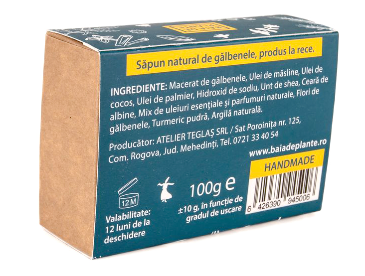 Sapun - Galbenele, 100 g | Baia de plante - 1 | YEO