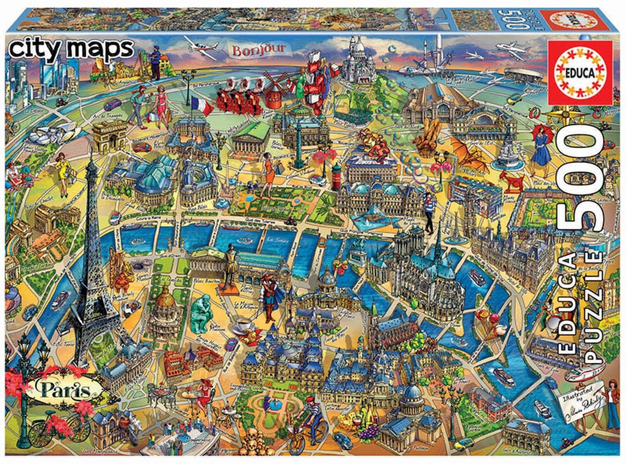 Puzzle 500 piese - Paris Map | Educa