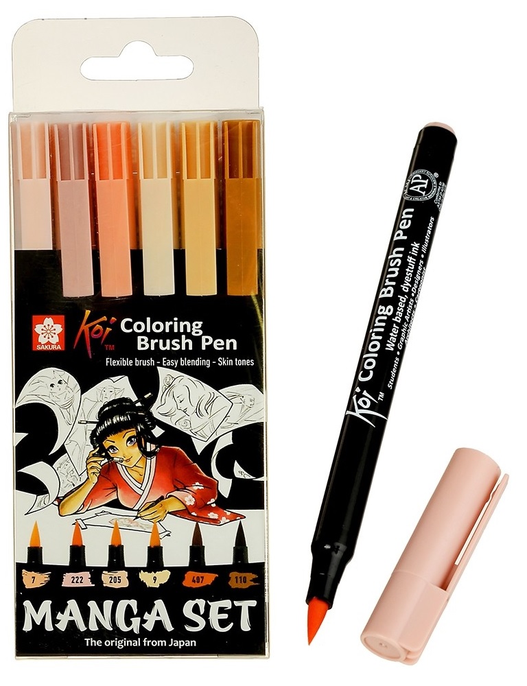 Set 6 carioci - Sakura Manga Koi Color Brush Skin Tones | Sakura - 1 | YEO