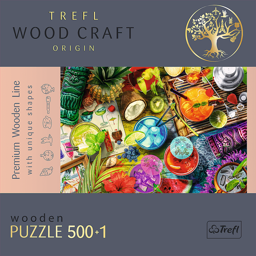 Puzzle din lemn - Colorful Cocktails | Trefl - 1