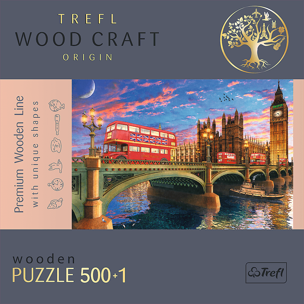 Puzzle din lemn - Palace of Westminster, Big Ben, London | Trefl - 3
