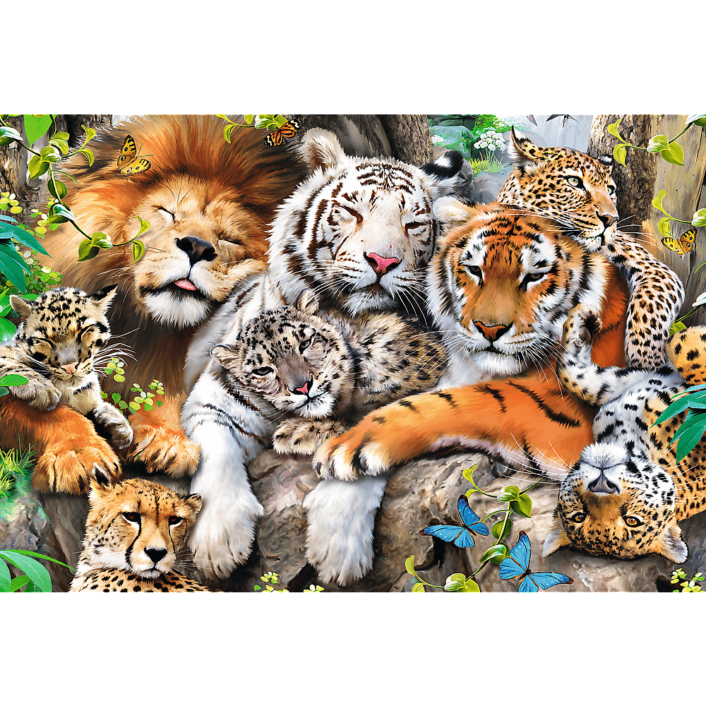 Puzzle din lemn - Wild Cats in the Jungle | Trefl - 3