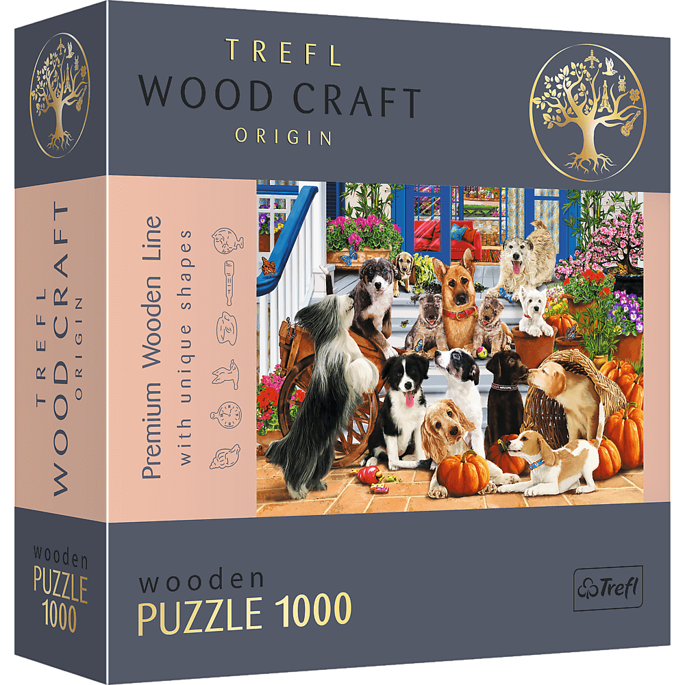 Puzzle din lemn - Doggy Friendship | Trefl - 0