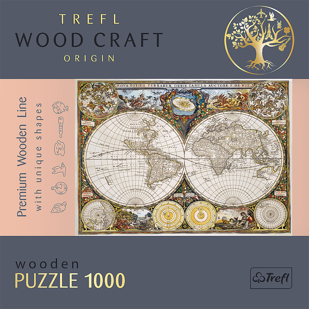 Puzzle din lemn - Ancient World Map | Trefl - 2