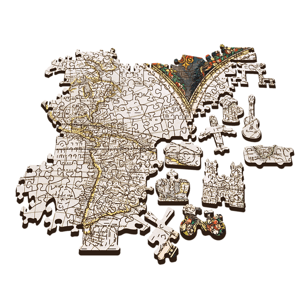 Puzzle din lemn - Ancient World Map | Trefl - 1