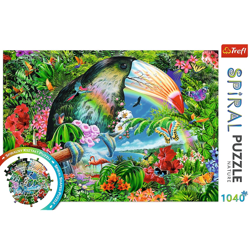 Puzzle 1040 piese - Spiral - Tropical Animals | Trefl - 1