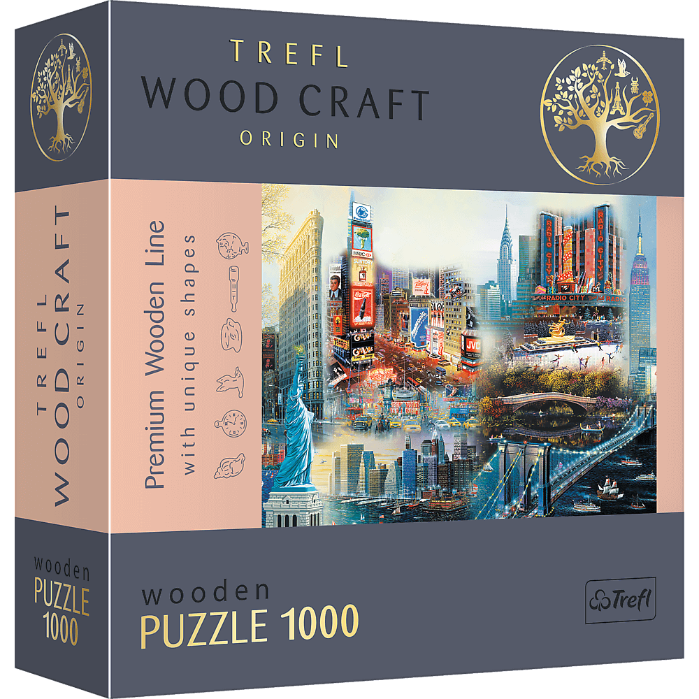 Puzzle din lemn - New York | Trefl