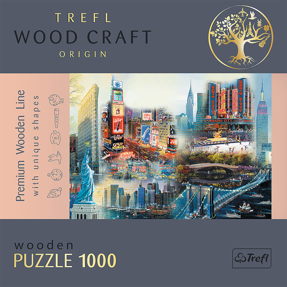 Puzzle din lemn - New York | Trefl - 2