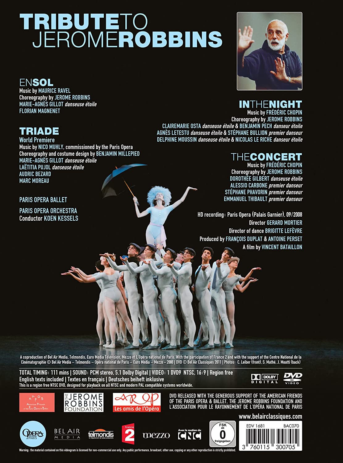 Tribute to Jerome Robbins (DVD) | Paris Opera Ballet, Paris Opera Orchestra, Koen Kessels