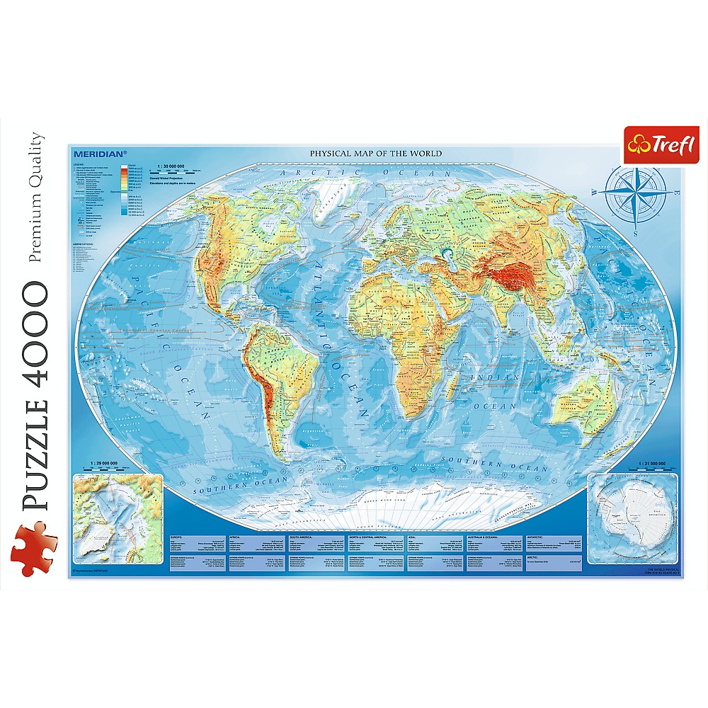 Puzzle 4000 piese - Large Physical Map of the World | Trefl - 3