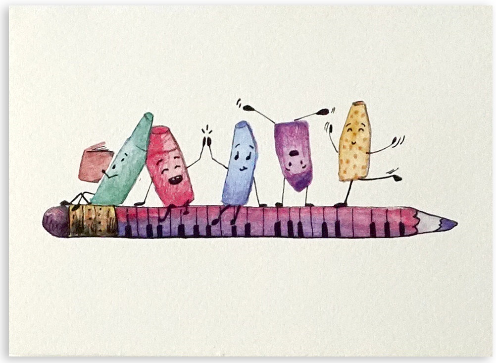 Felicitare - Creioane colorate | Ana-Maria Galeteanu Ilustrator image