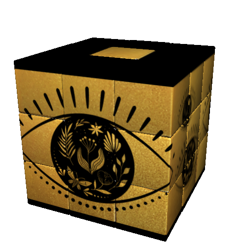 Cub Rubik - Iconic - Linocut: Eye Gold Effect | Iconicube image0