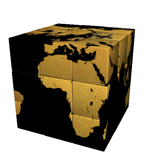 Cub Rubik - Iconic - Travel: Globe Gold Effect | Iconicube