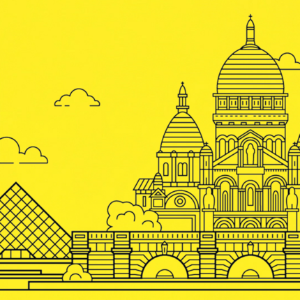 Cub Rubik - Design - Travel: Paris Skyline Neon Yellow | Iconicube image6