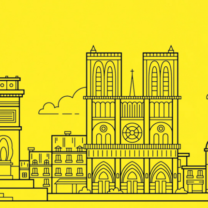 Cub Rubik - Design - Travel: Paris Skyline Neon Yellow | Iconicube image4