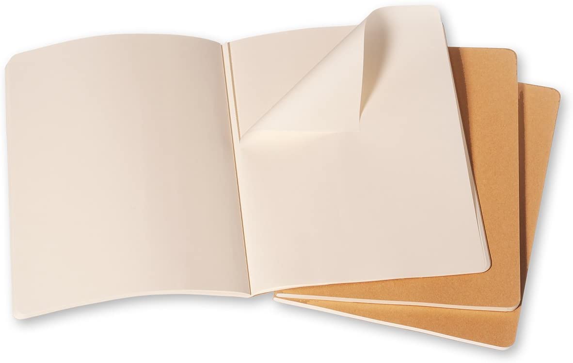 Set 3 caiete - Moleskine Cahier - X-Large, Plain - Kraft Brown | Moleskine - 1 | YEO