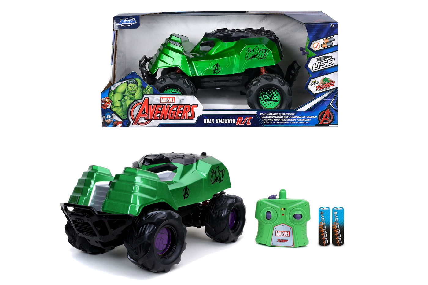 Masina cu radiocomanda - Marvel Avengers - Hulk Smasher | Jada Toys
