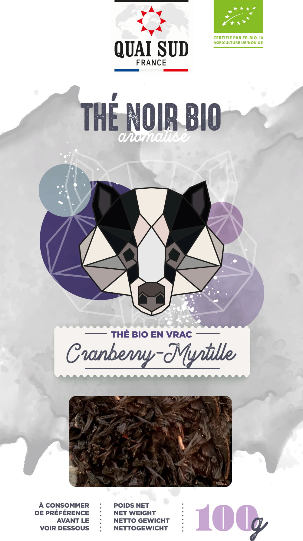 Ceai - The noir bio - Cranberry - Myrtille