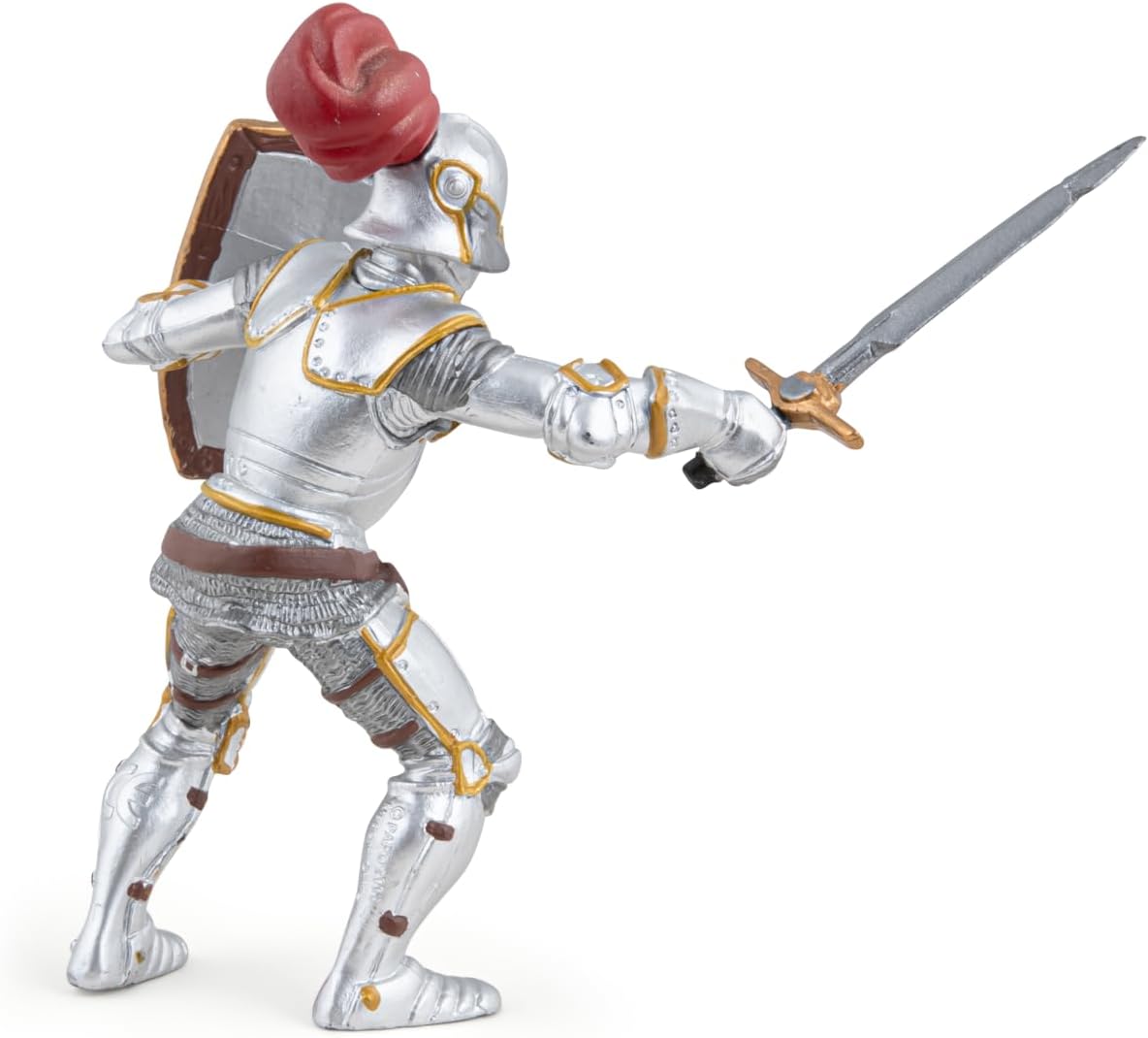 Figurina - Fantasy World - Knight in armour with red feather | Papo - 2 | YEO