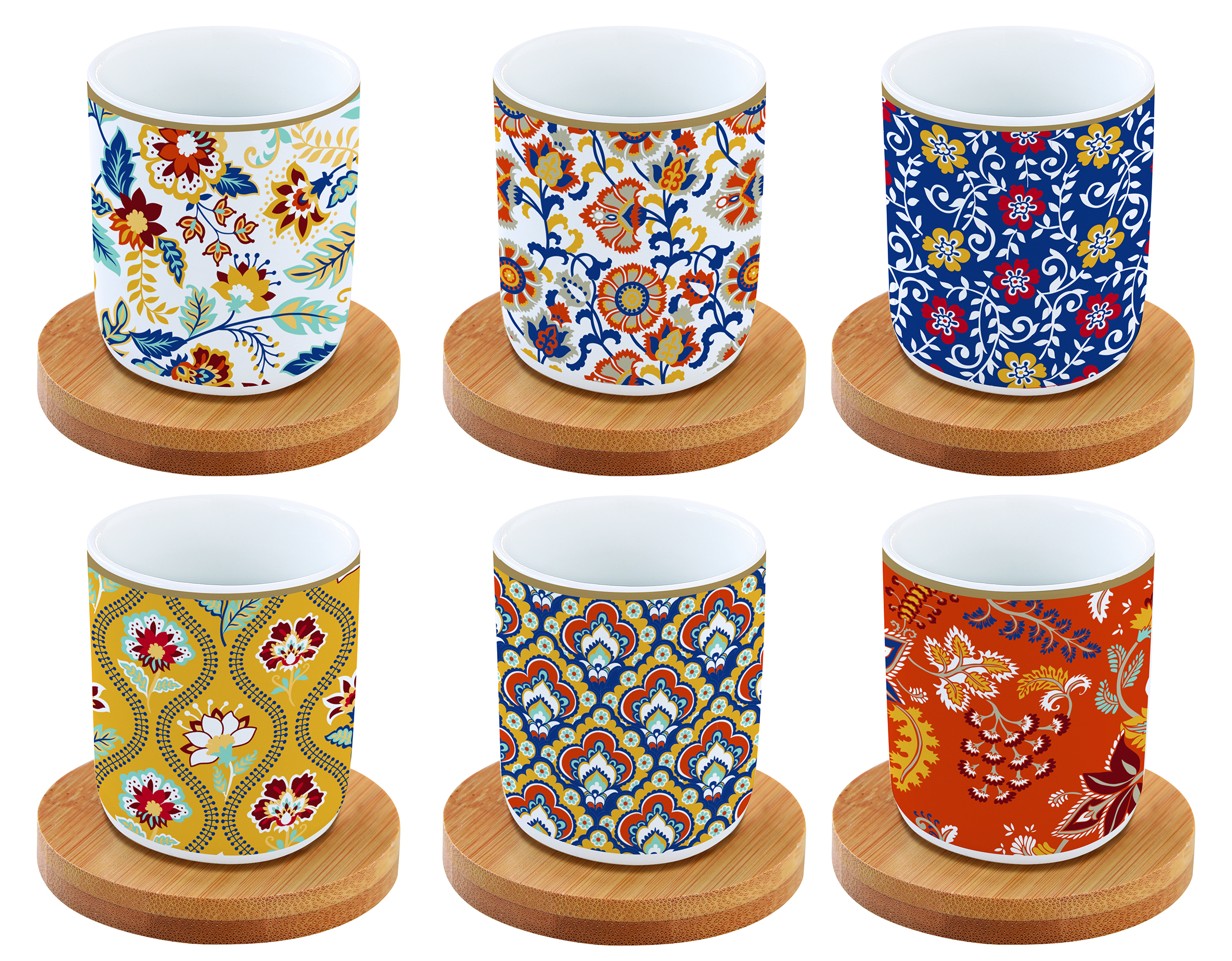 Set 6 cesti pentru cafea - Paisley Abundance | Easy life