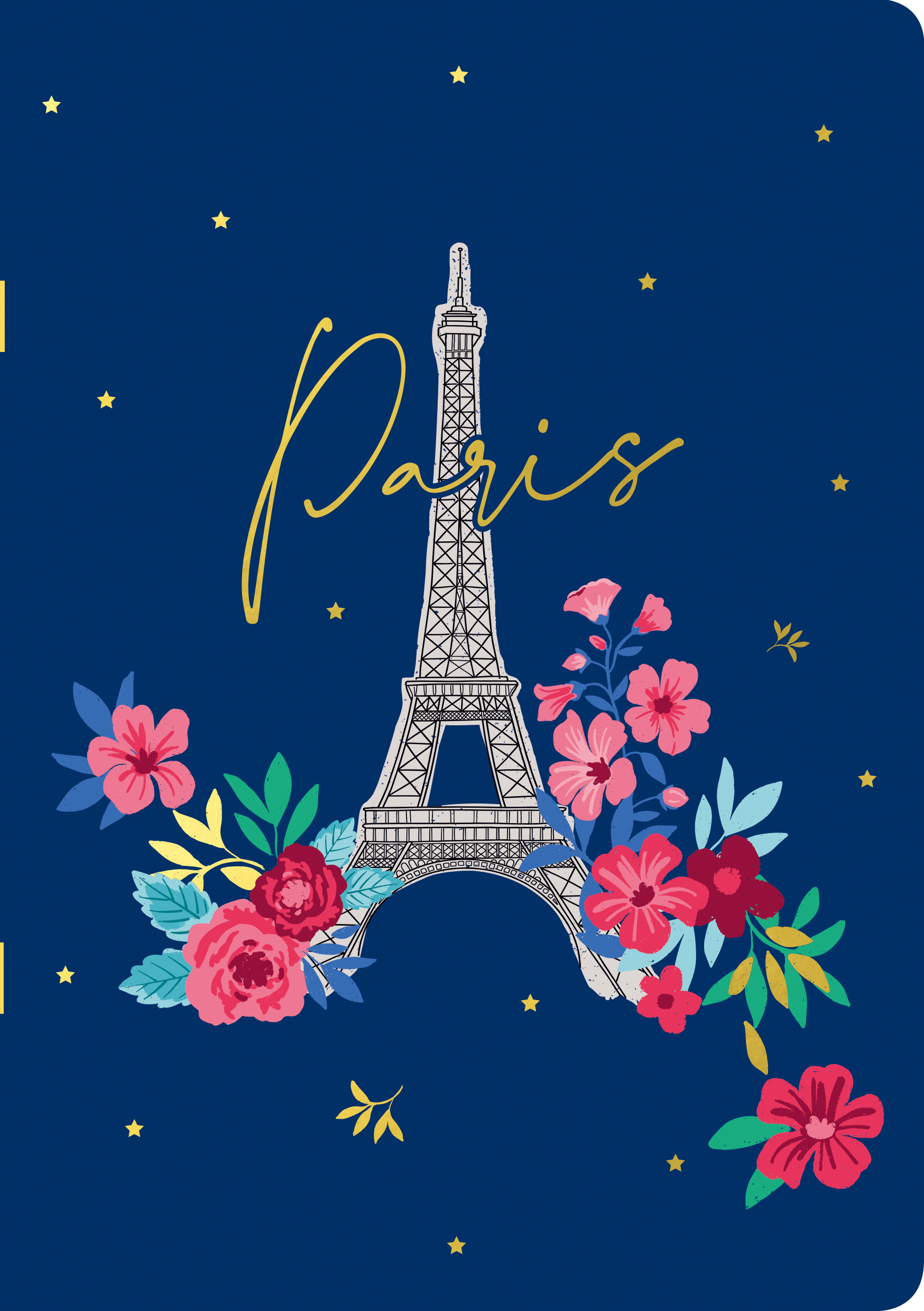 Caiet - Paris en Fleurs Bleu, A5 | Kiub