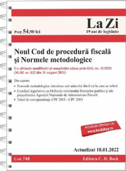 Noul Cod de procedura fiscala si Normele metodologice de aplicare |