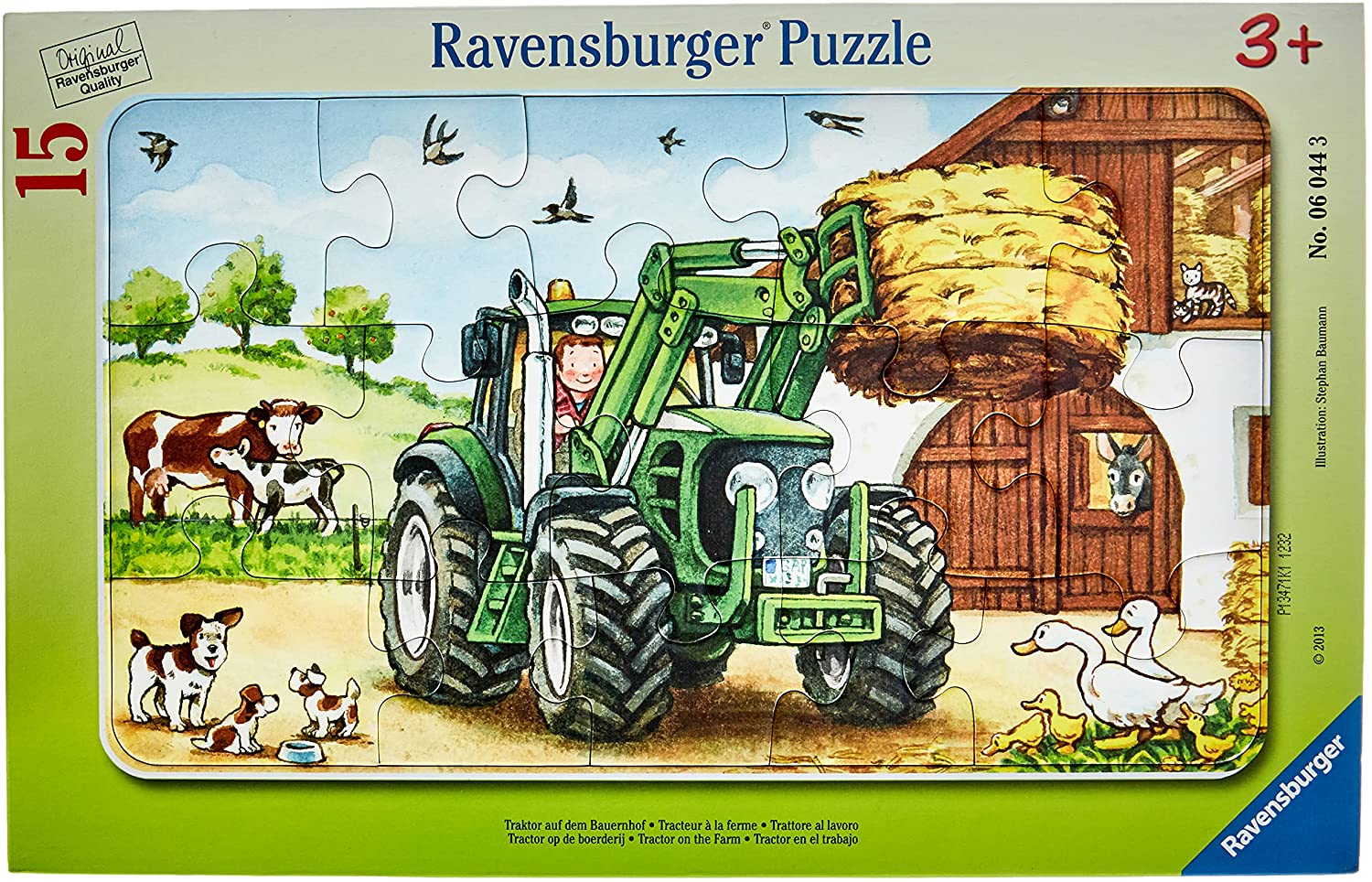 Puzzle 15 piese - Tractor la Ferma | Ravensburger - 0