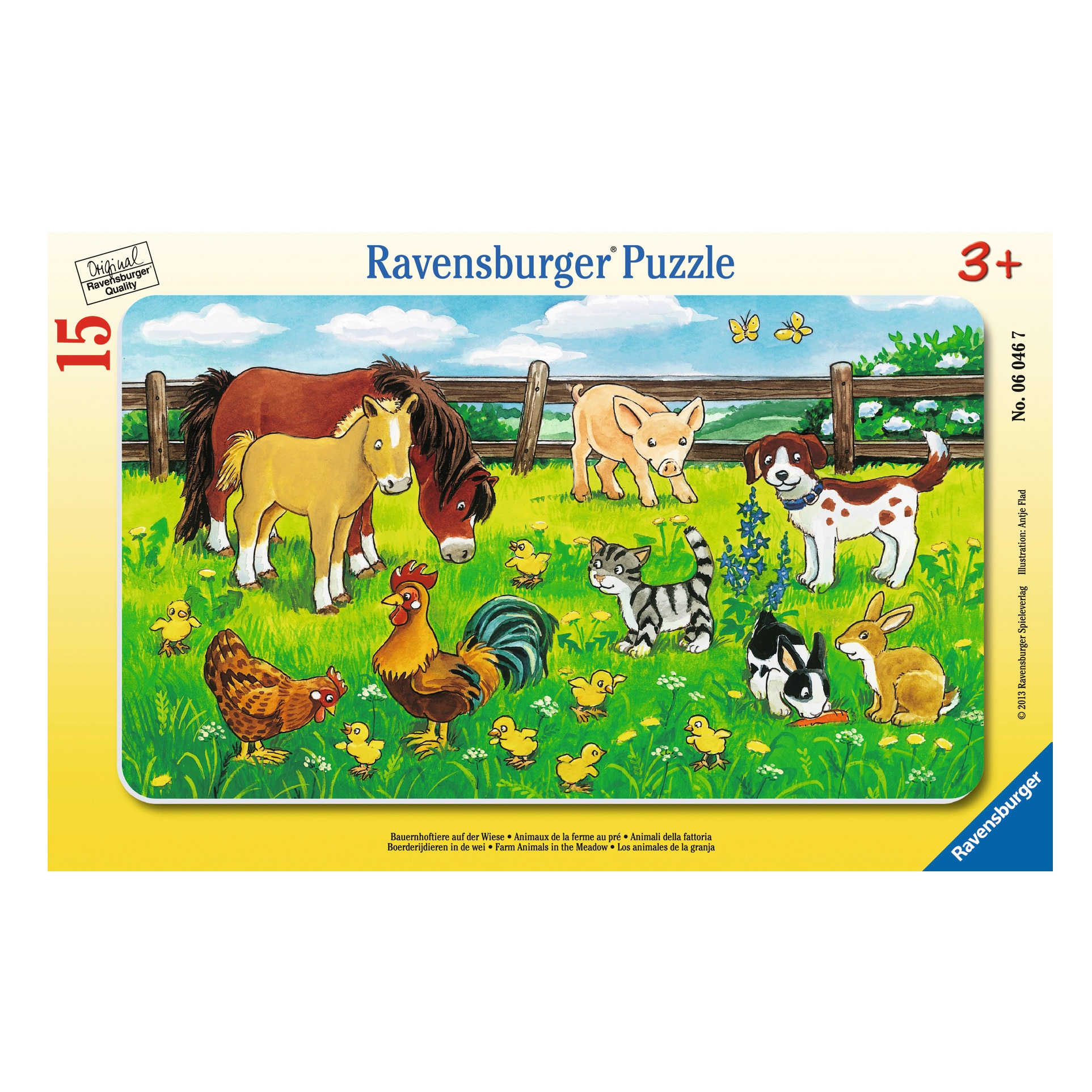 Puzzle - Animale pe pajiste, 15 piese | Ravensburger