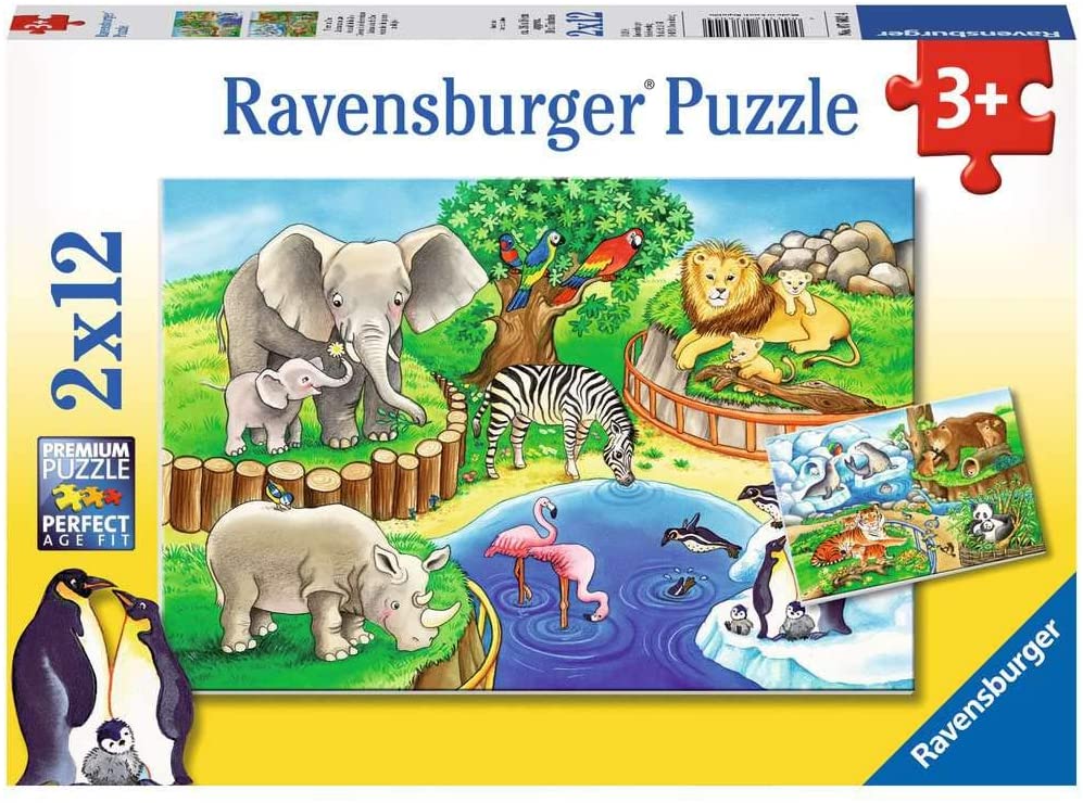 Puzzle 2x12 piese - ZOO | Ravensburger - 1 | YEO