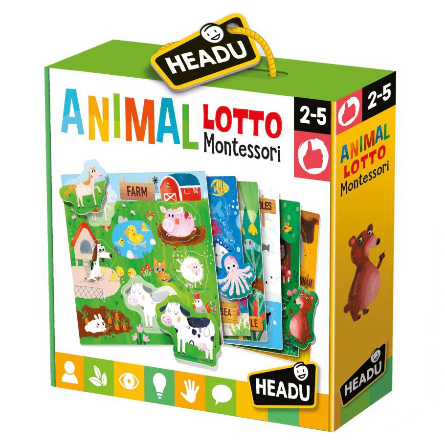 Puzzle educativ - Montessori Animal Lotto | Headu