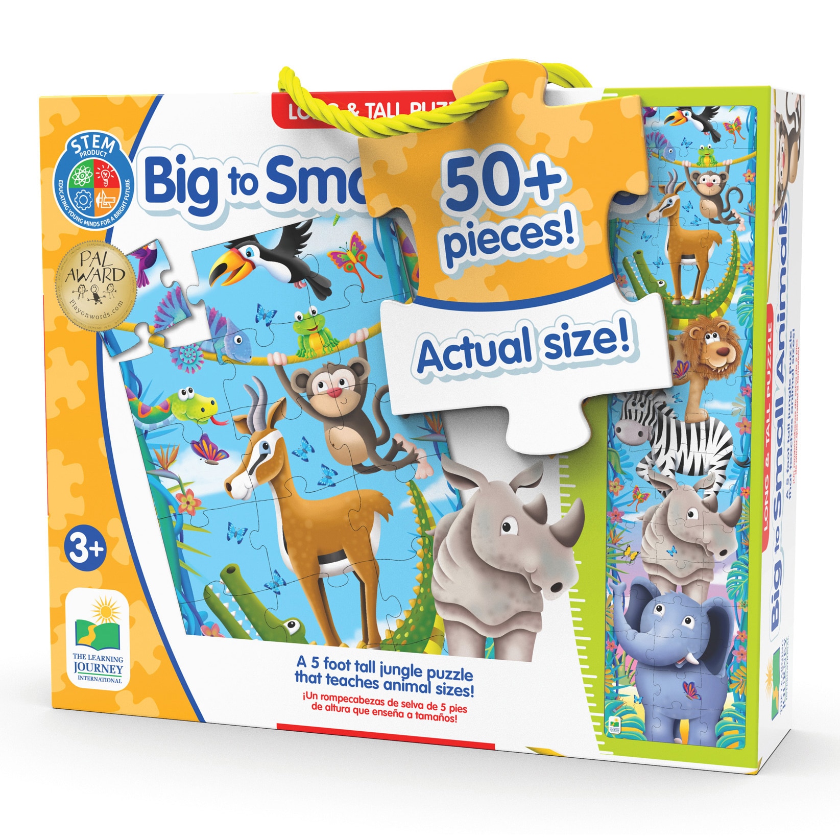 Puzzle 51 piese - Long & Tall - Big to Small Animals | The Learning Journey image7