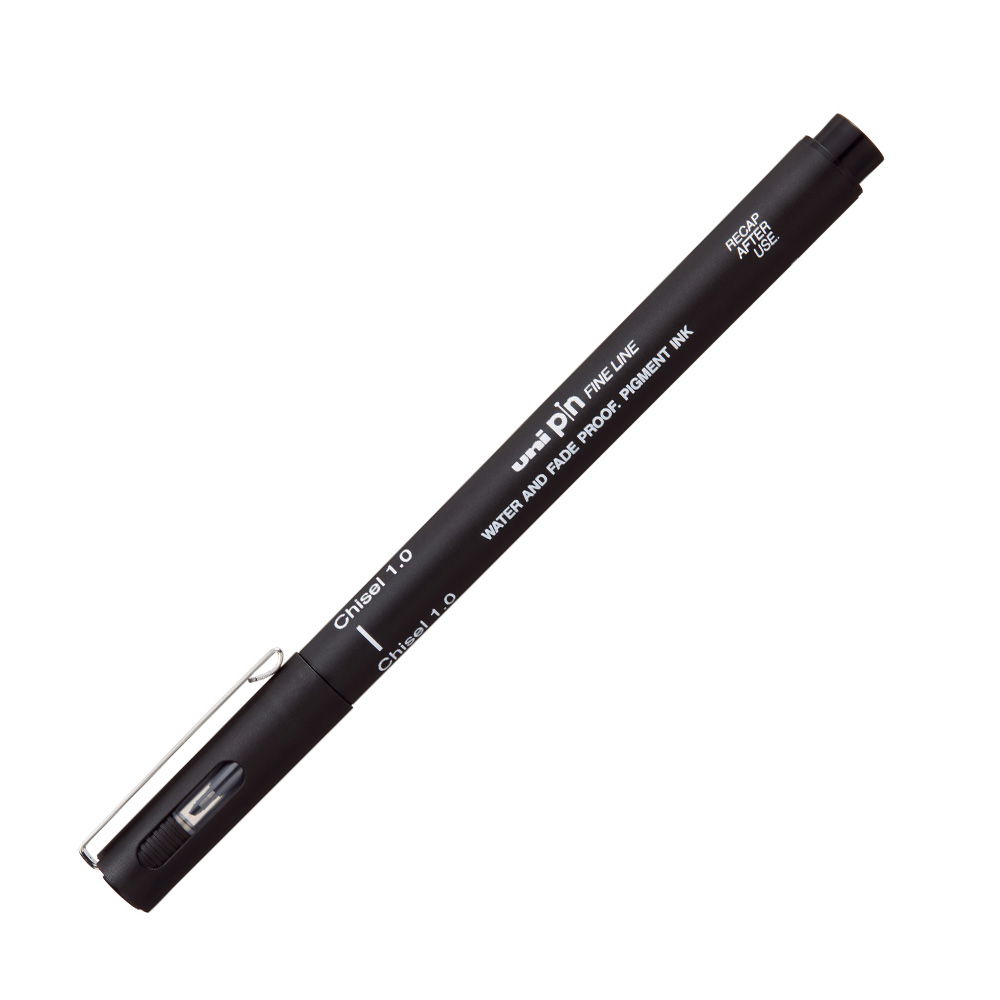 Liner - Uni Pin - Fine Line - Chisel, 1.0 mm, negru | Uni