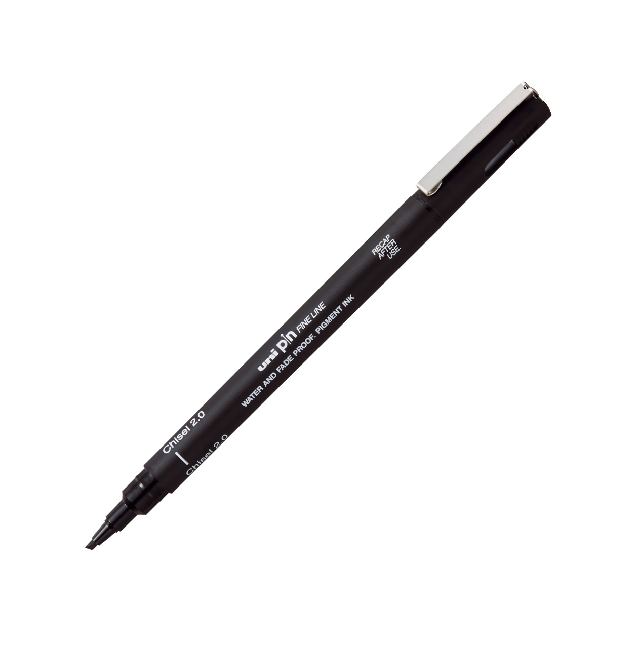 Liner - Uni Pin - Fine Line - Chisel, 2.0 mm, negru | Uni