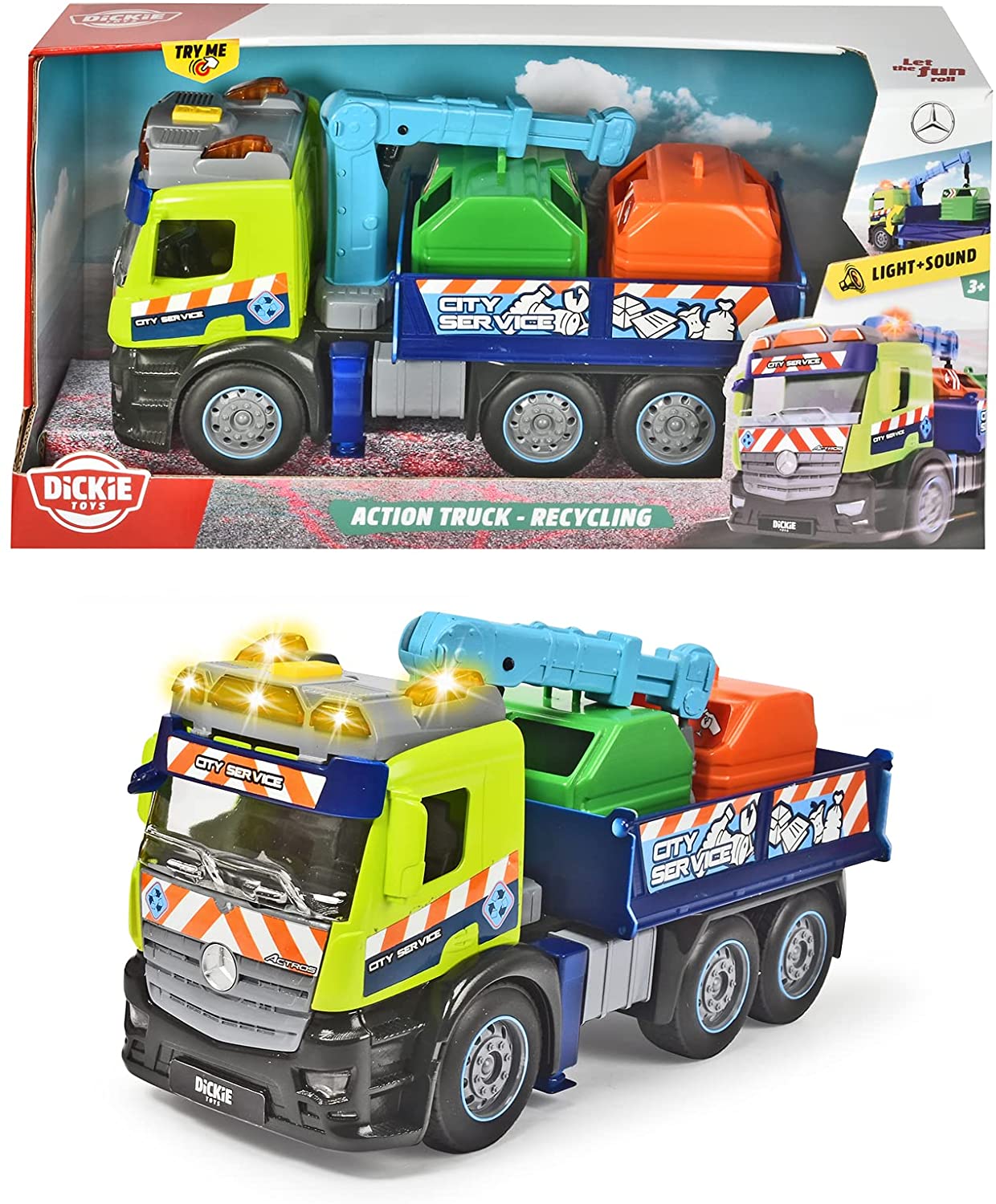 Masina - Truck-Recycling - Green-Blue, 26 cm | Dickie Toys - 1