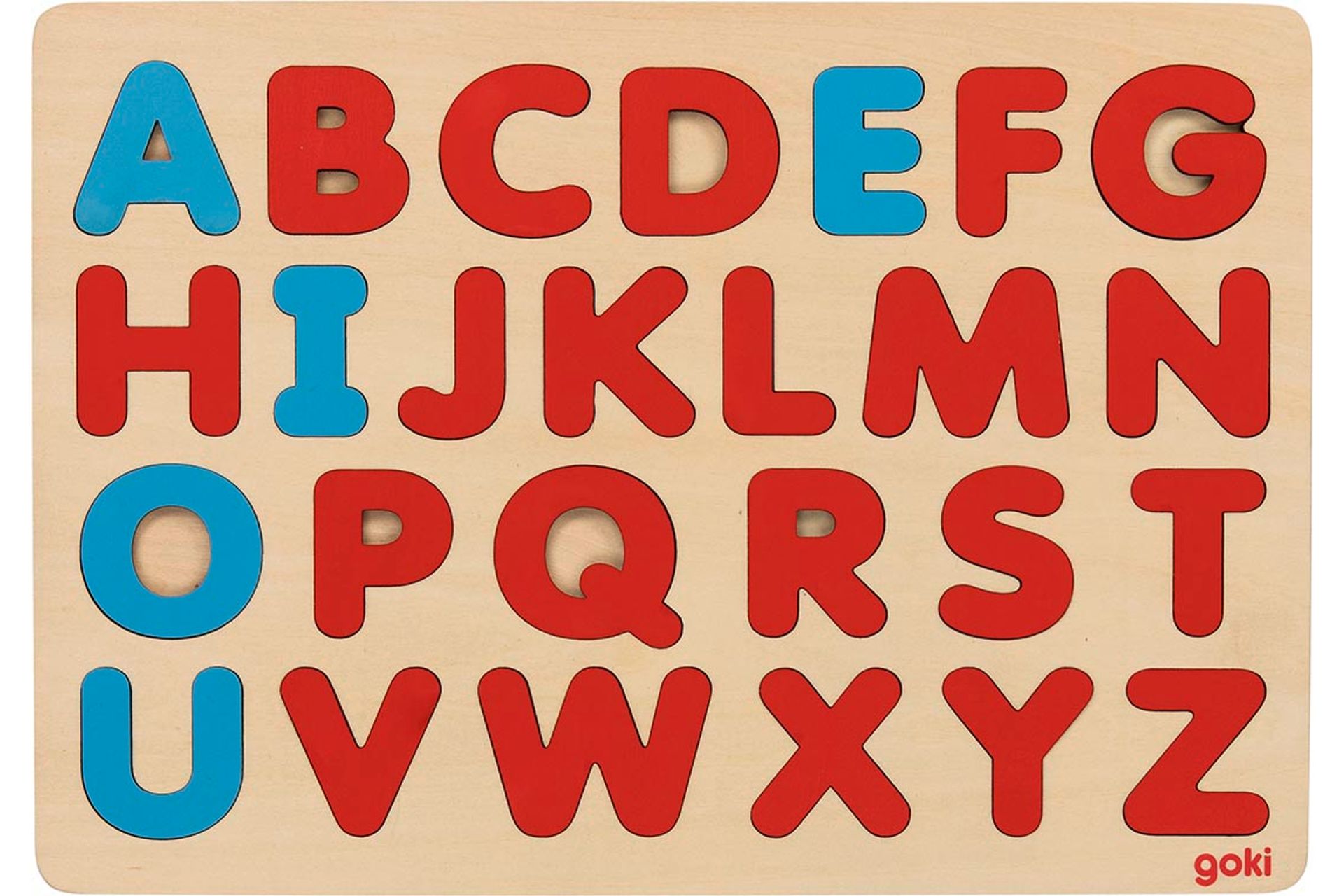 Puzzle din lemn - Montessori - Alphabet | Goki