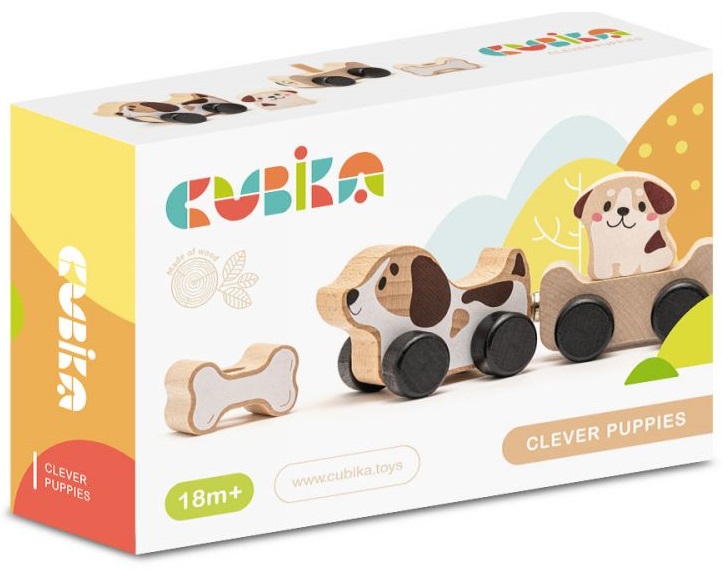 Jucarie din lemn - Clever Puppies | Cubika - 2 | YEO