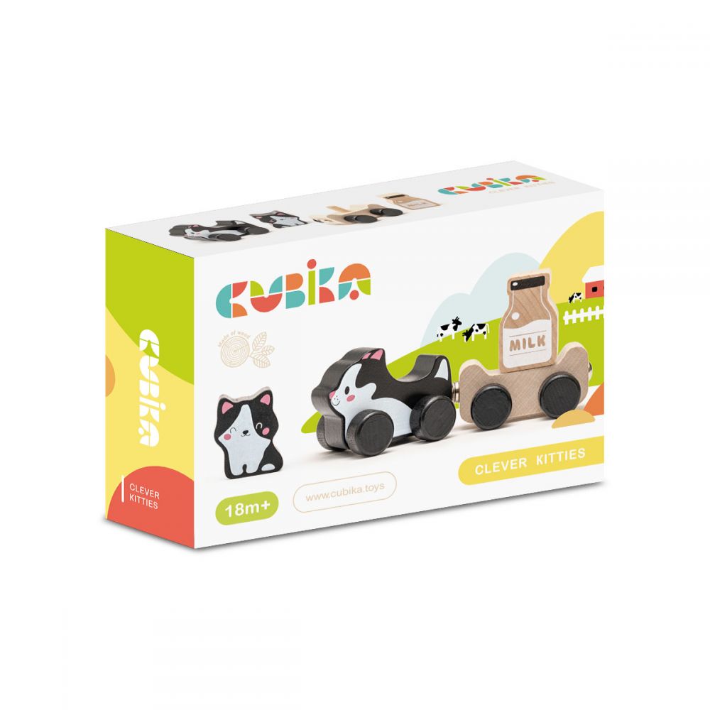 Jucarie din lemn - Clever Kitties | Cubika - 2 | YEO